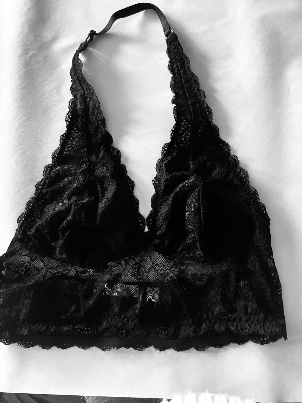 Chelsea28 Black Lace Halter Bralette
